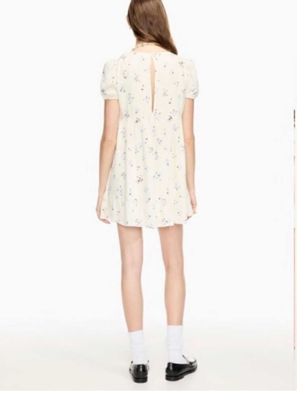 Sundeh Sunday Best Zane Pale Yellow Floral Puff-Sleeve Mini Dress Aritzia - Picture 2 of 8